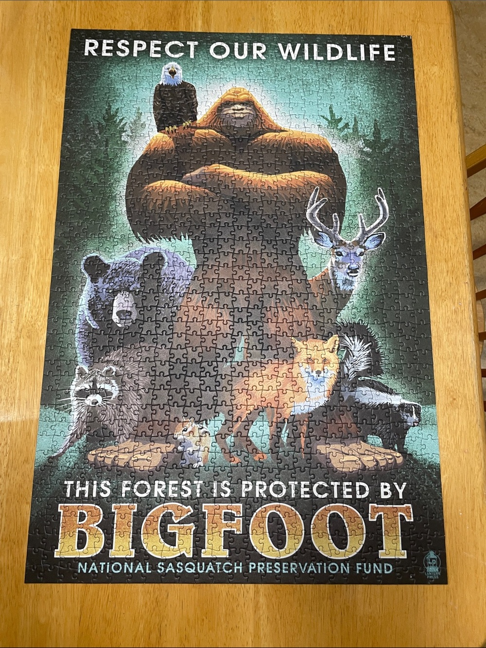 Respect Our Wildlife Bigfoot 1000-Piece Puzzle — Lantern Press EUC, Complete